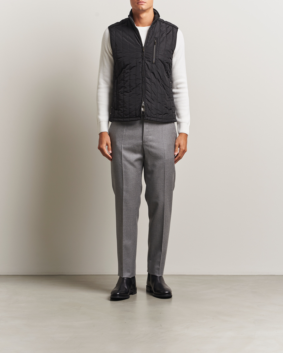 Herren | Westen | Stenströms | Nylon Quilted Light Padded Vest Black
