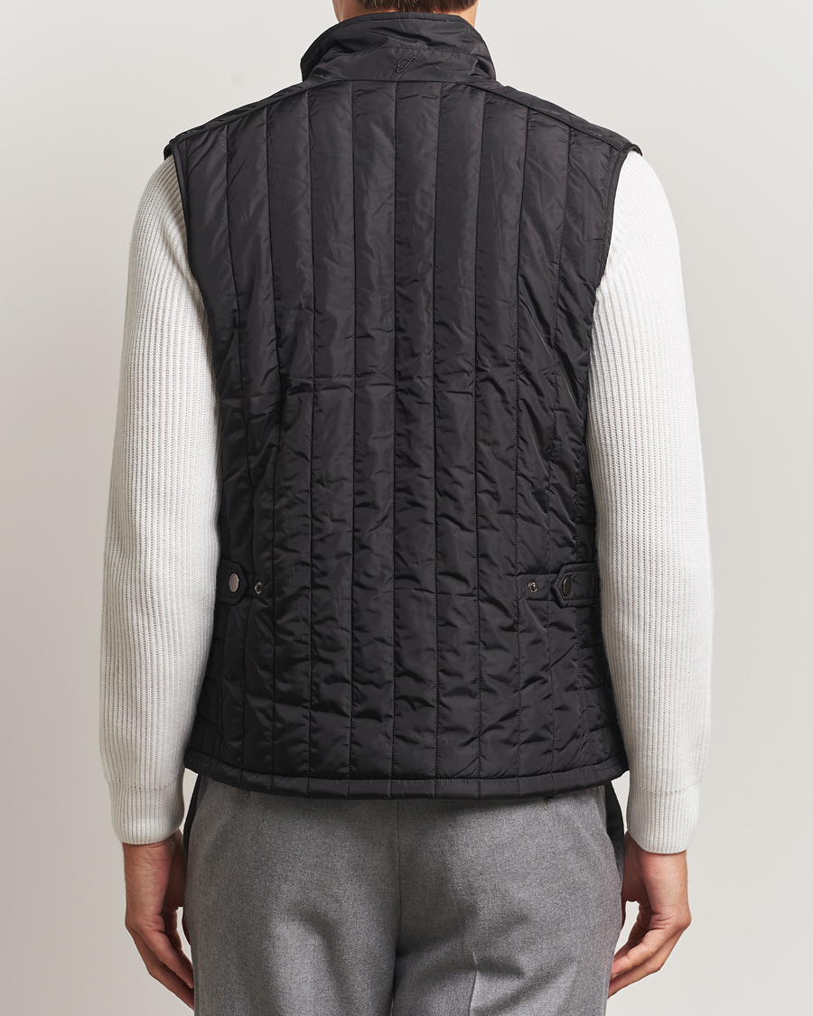 Herren | Westen | Stenströms | Nylon Quilted Light Padded Vest Black