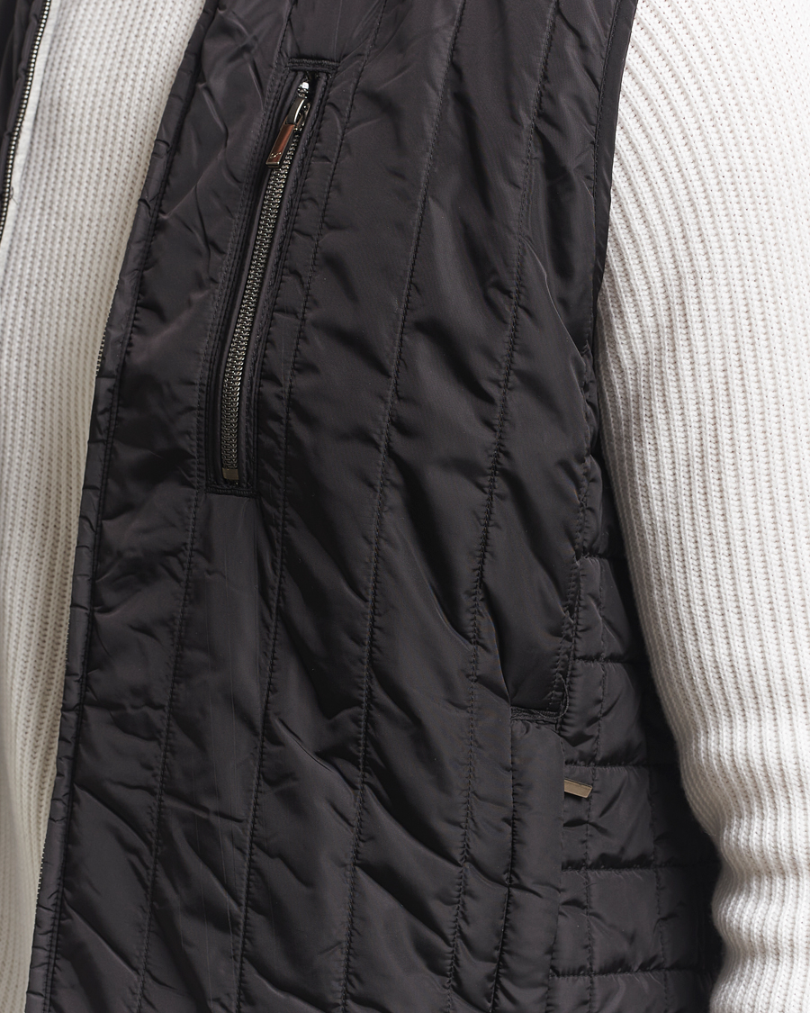 Herren | Westen | Stenströms | Nylon Quilted Light Padded Vest Black