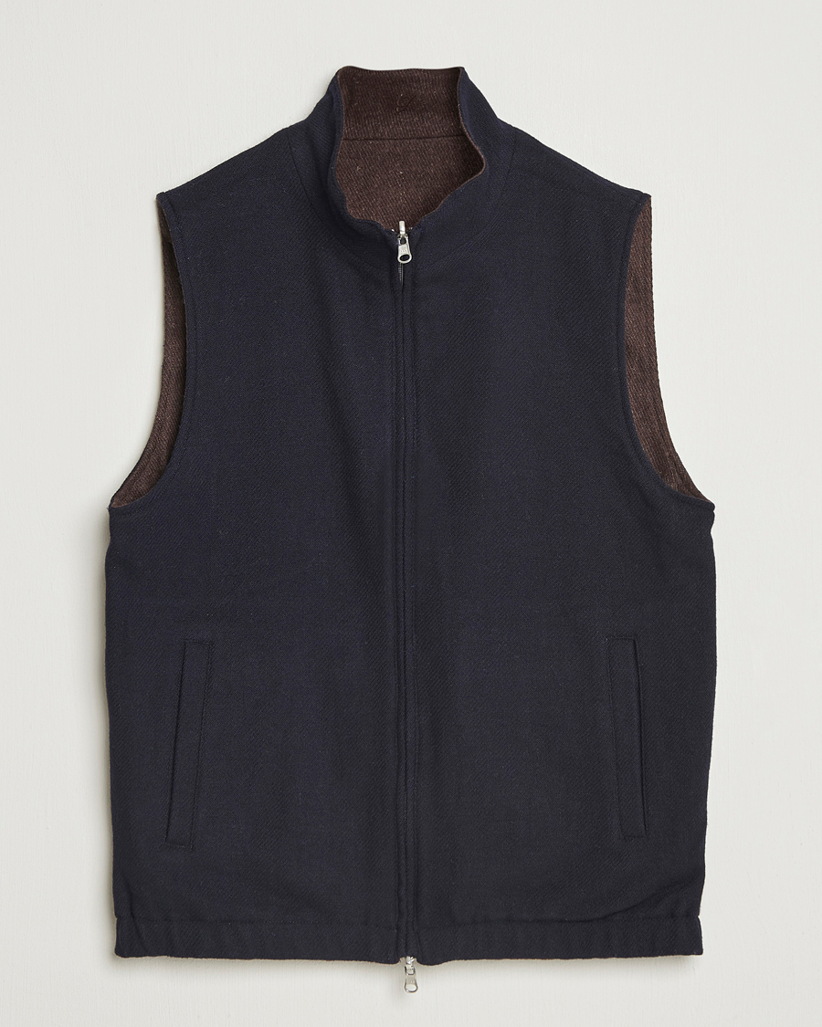 Herren | Jacken | Stenströms | Reversible Wool Vest Navy