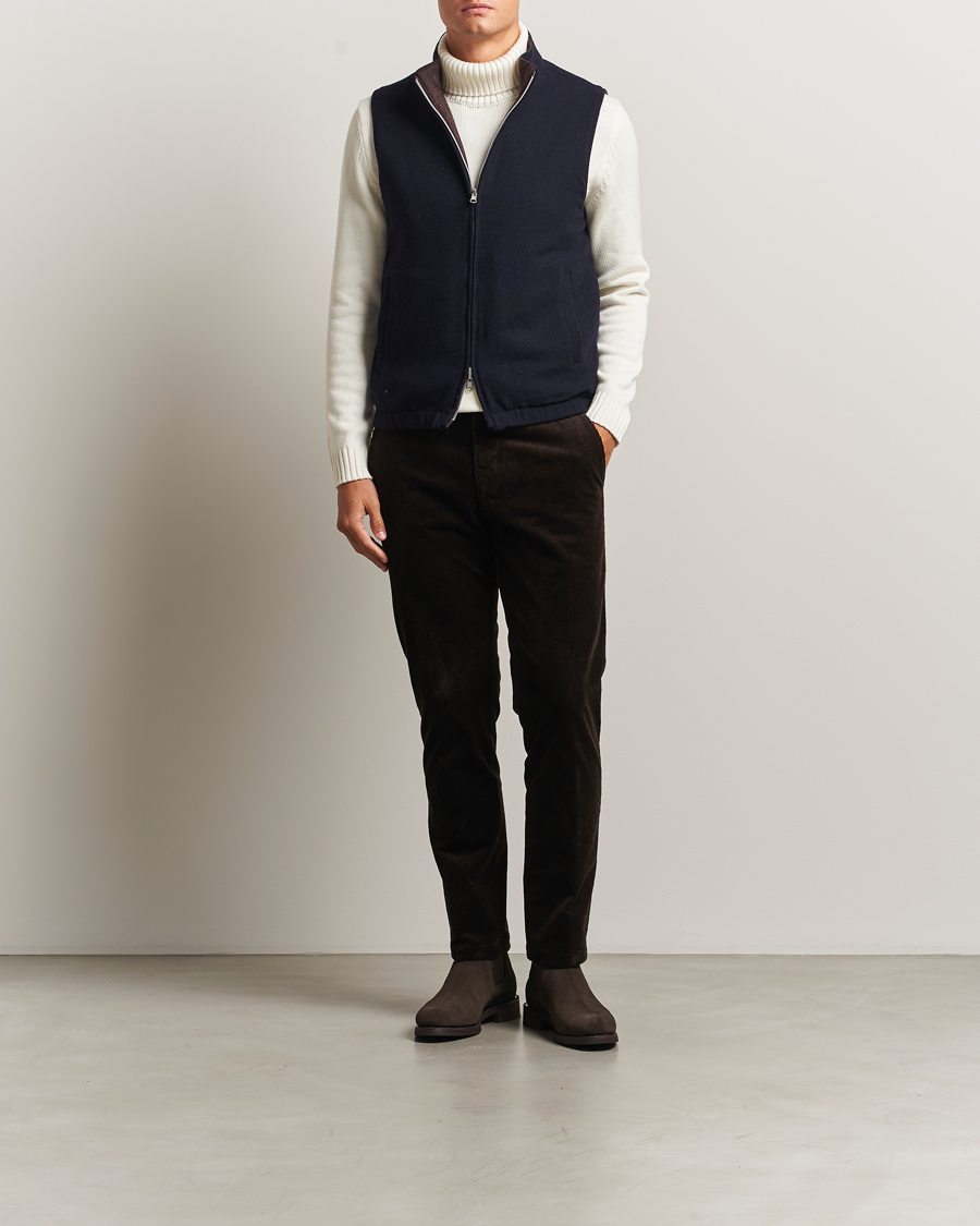 Herren | Jacken | Stenströms | Reversible Wool Vest Navy