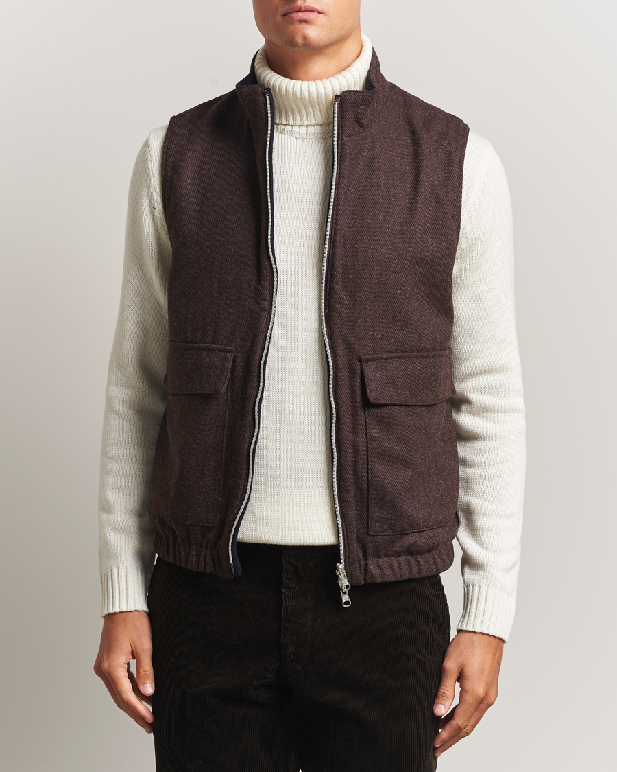 Herren | Jacken | Stenströms | Reversible Wool Vest Navy