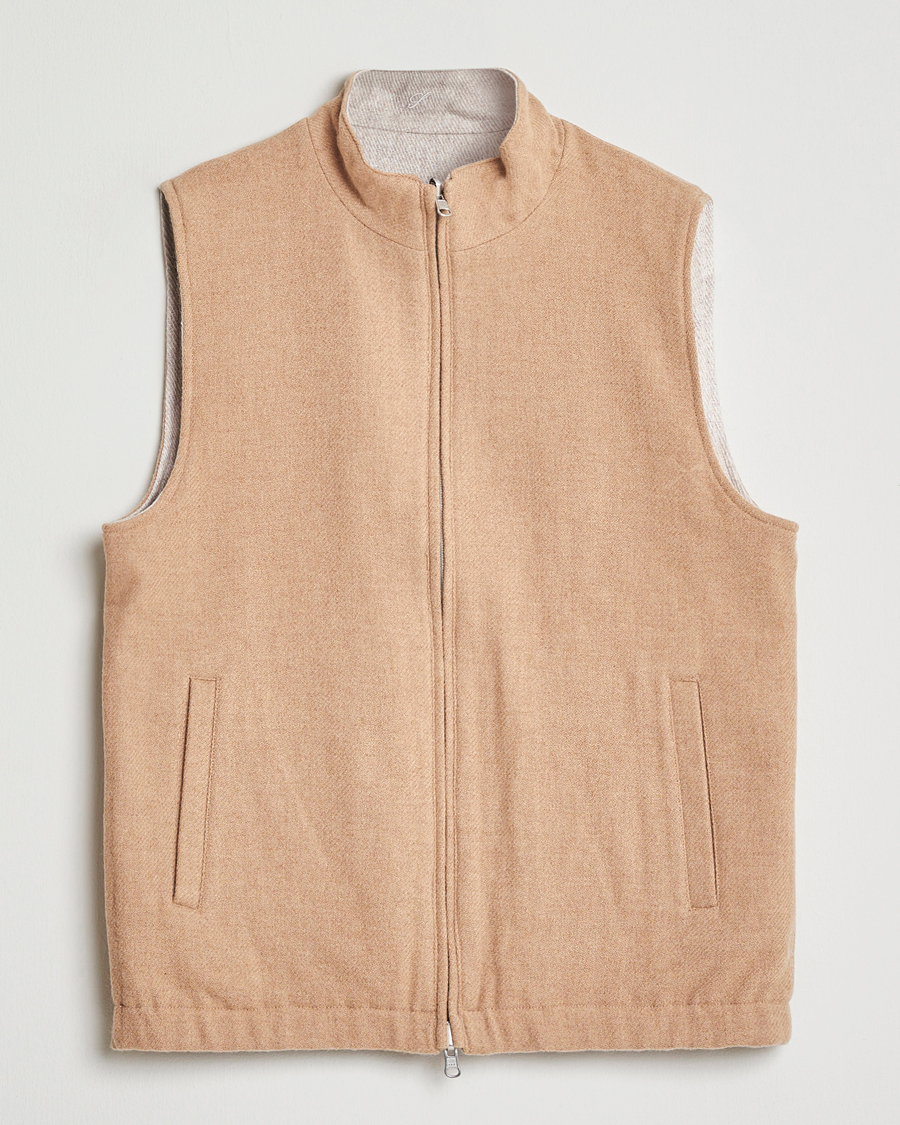 Herren | Westen | Stenströms | Reversible Wool Vest Beige