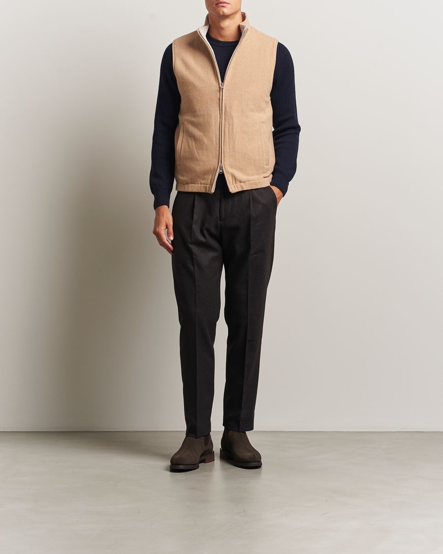 Herren | Westen | Stenströms | Reversible Wool Vest Beige