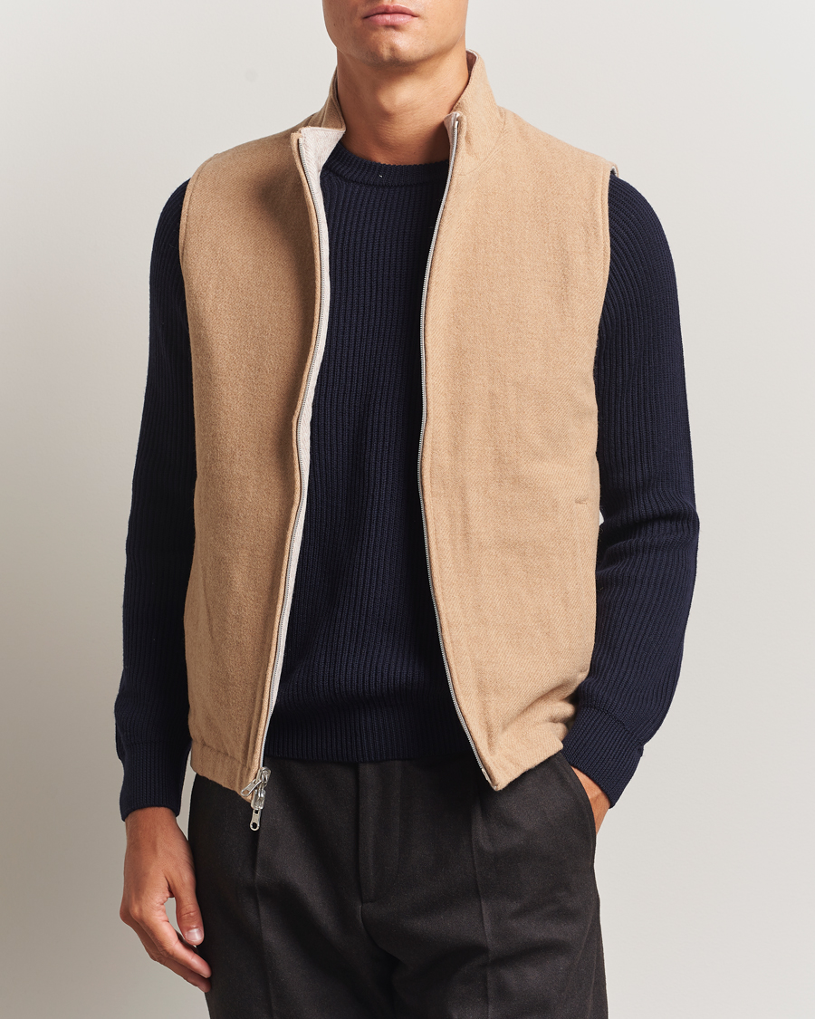 Herren | Westen | Stenströms | Reversible Wool Vest Beige