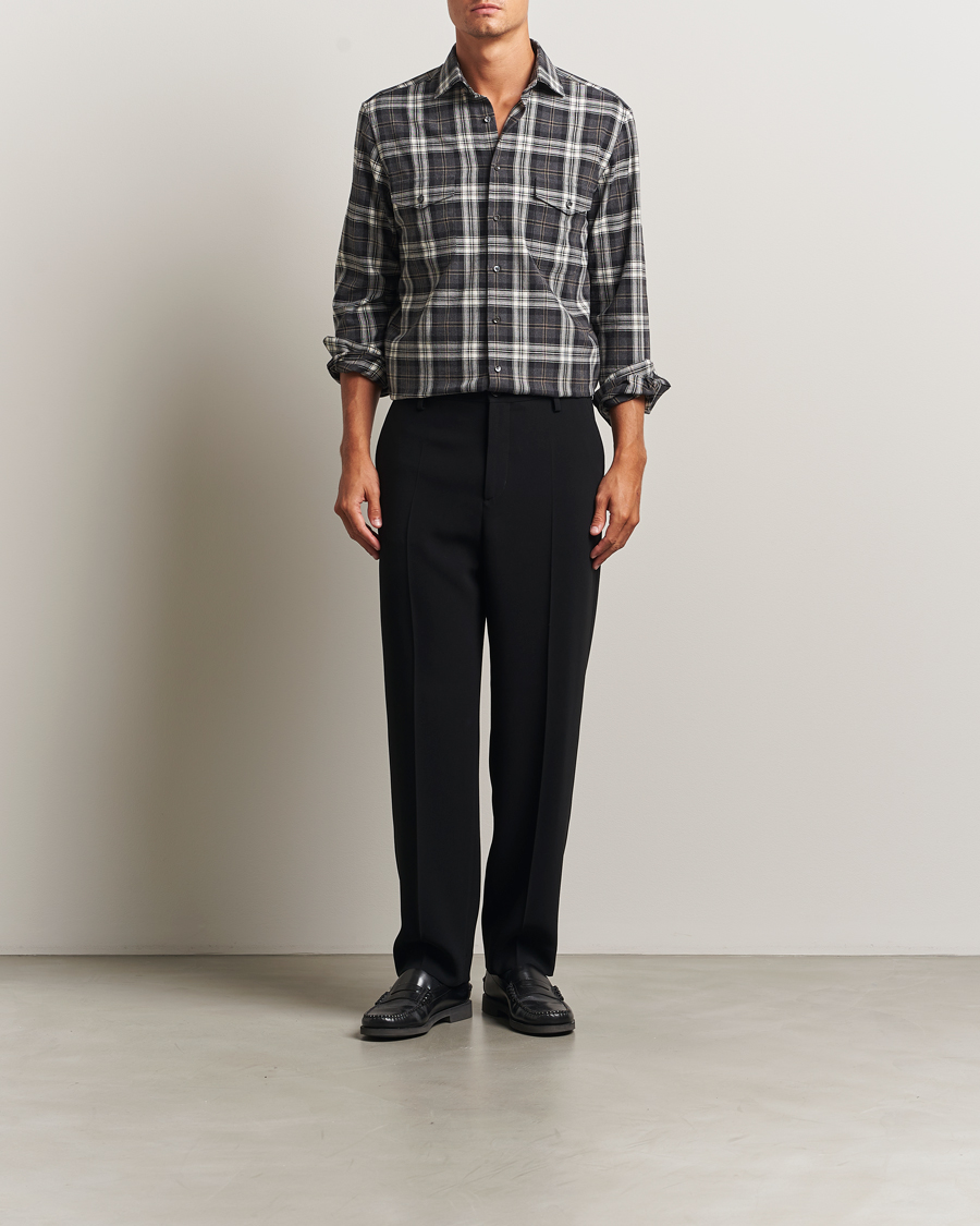 Herren | Hemden | Stenströms | Regular Fit Checked Pocket Shirt Grey