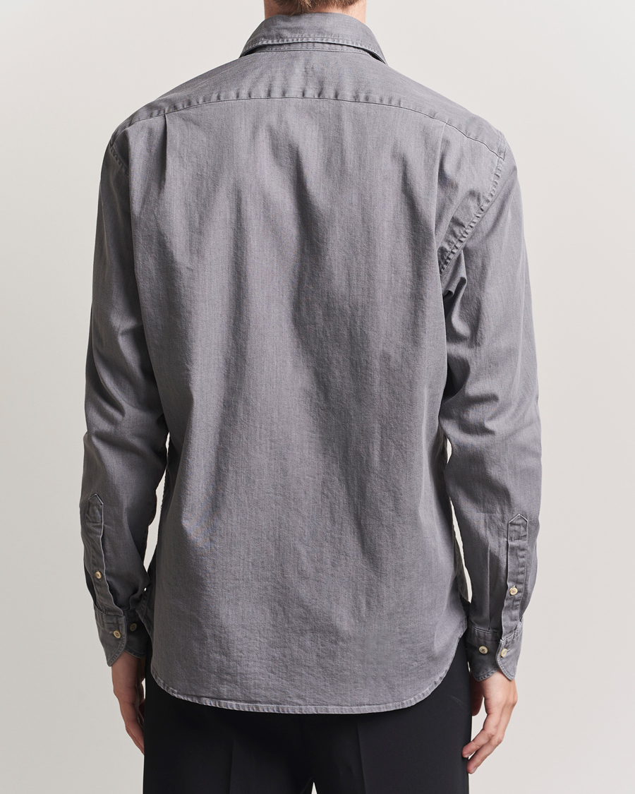Herren | Hemden | Stenströms | Regular Fit Garment Washed Denim Shirt Grey
