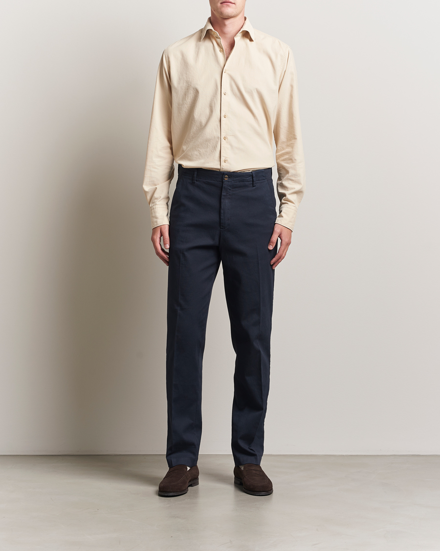 Herren | Hemden | Stenströms | Regular Fit Cut Away Cord Shirt Beige