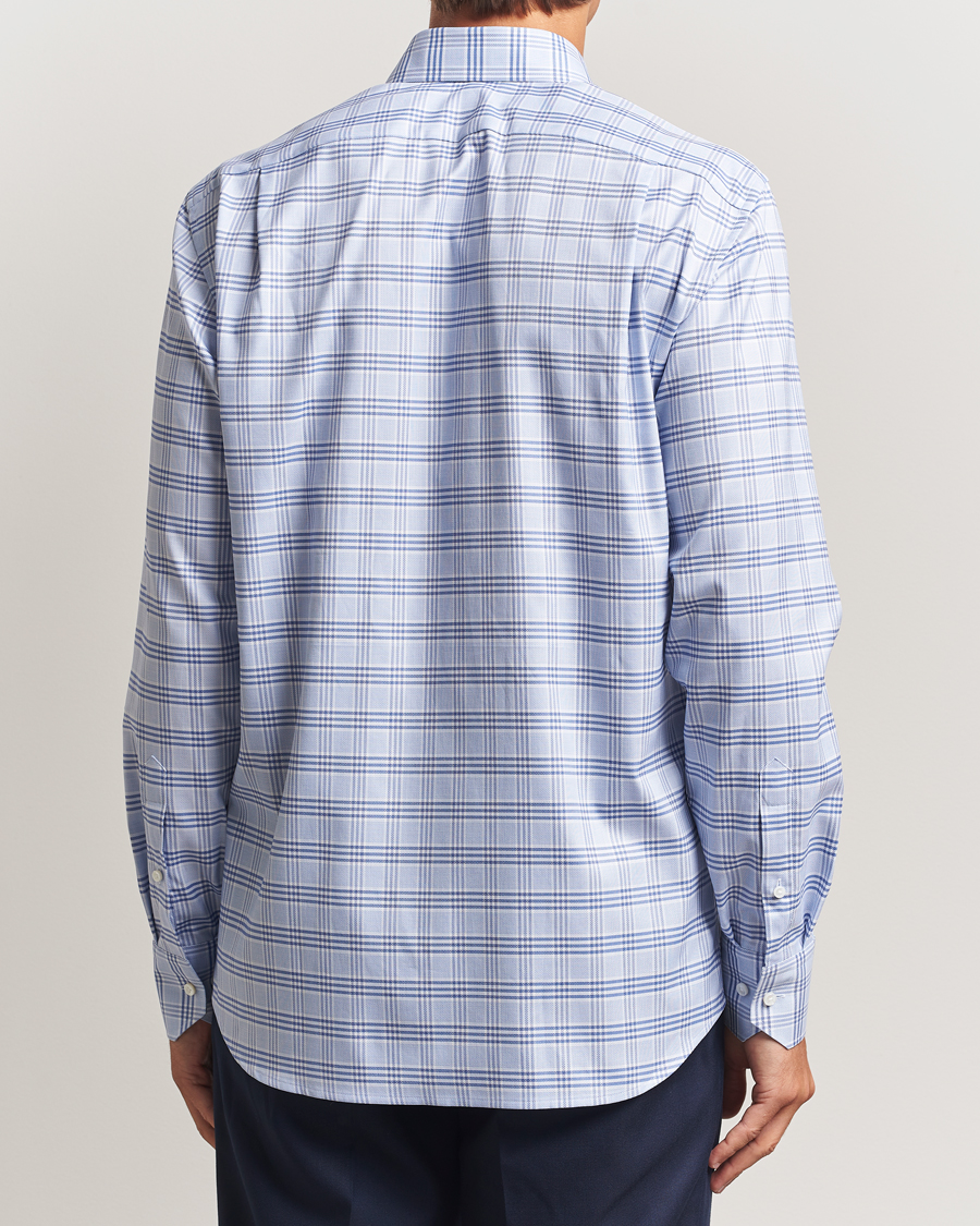 Herren | Hemden | Stenströms | Regular Fit Checked Cut Away Shirt Blue