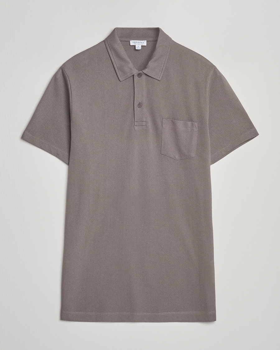 Herren | Poloshirts | Sunspel | Riviera Polo Shirt Iron Grey