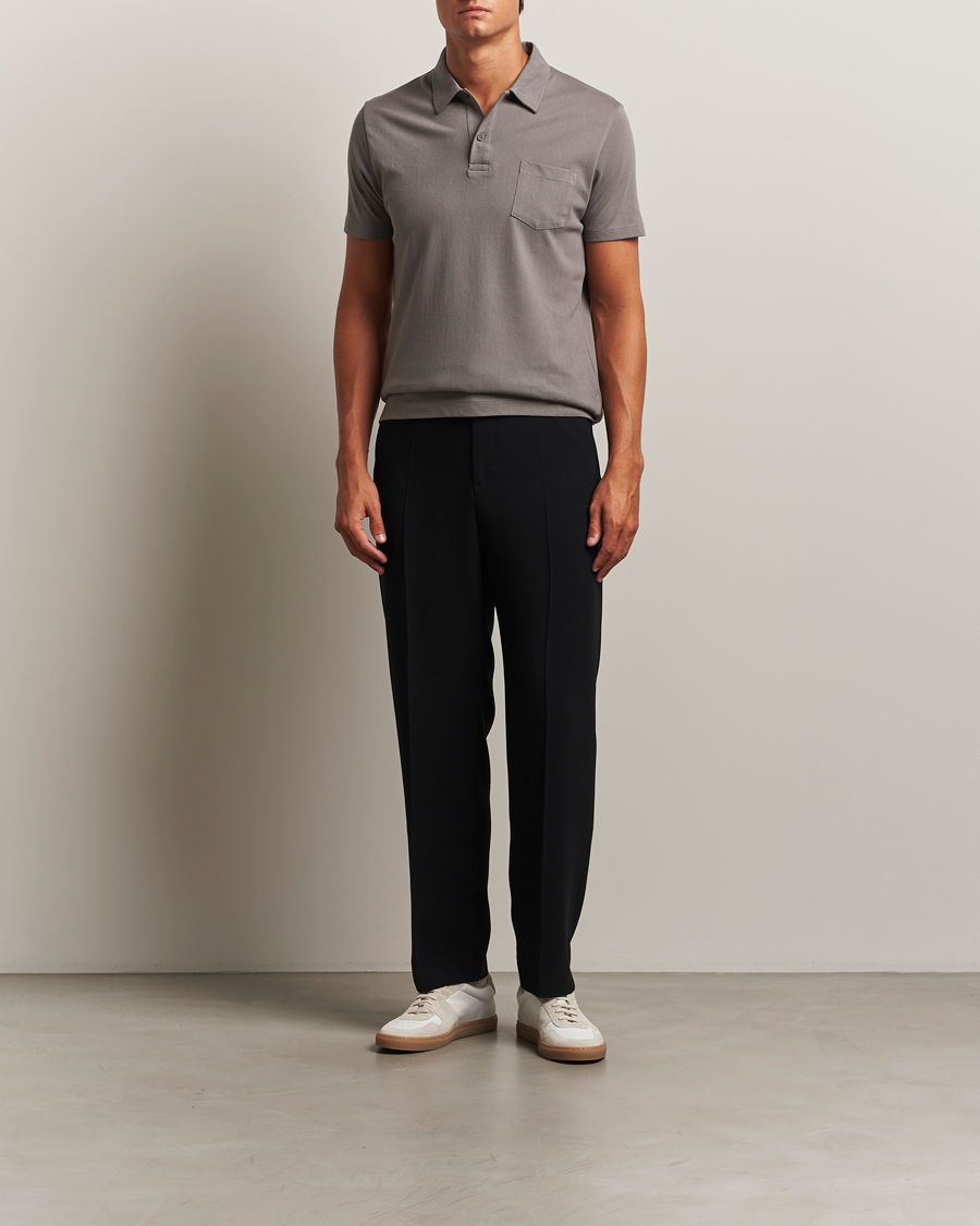 Herren | Poloshirts | Sunspel | Riviera Polo Shirt Iron Grey