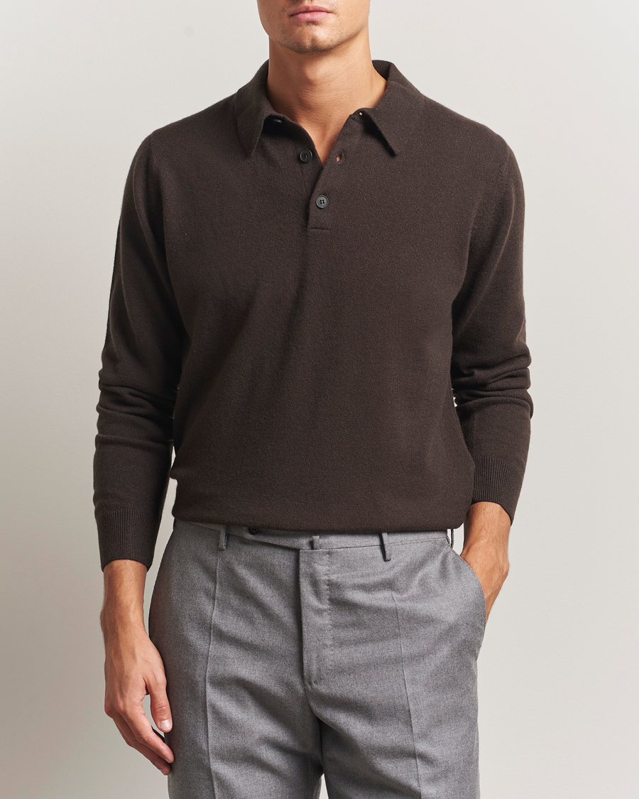 Herren | Pullover | Sunspel | Cashmere Polo Truffle