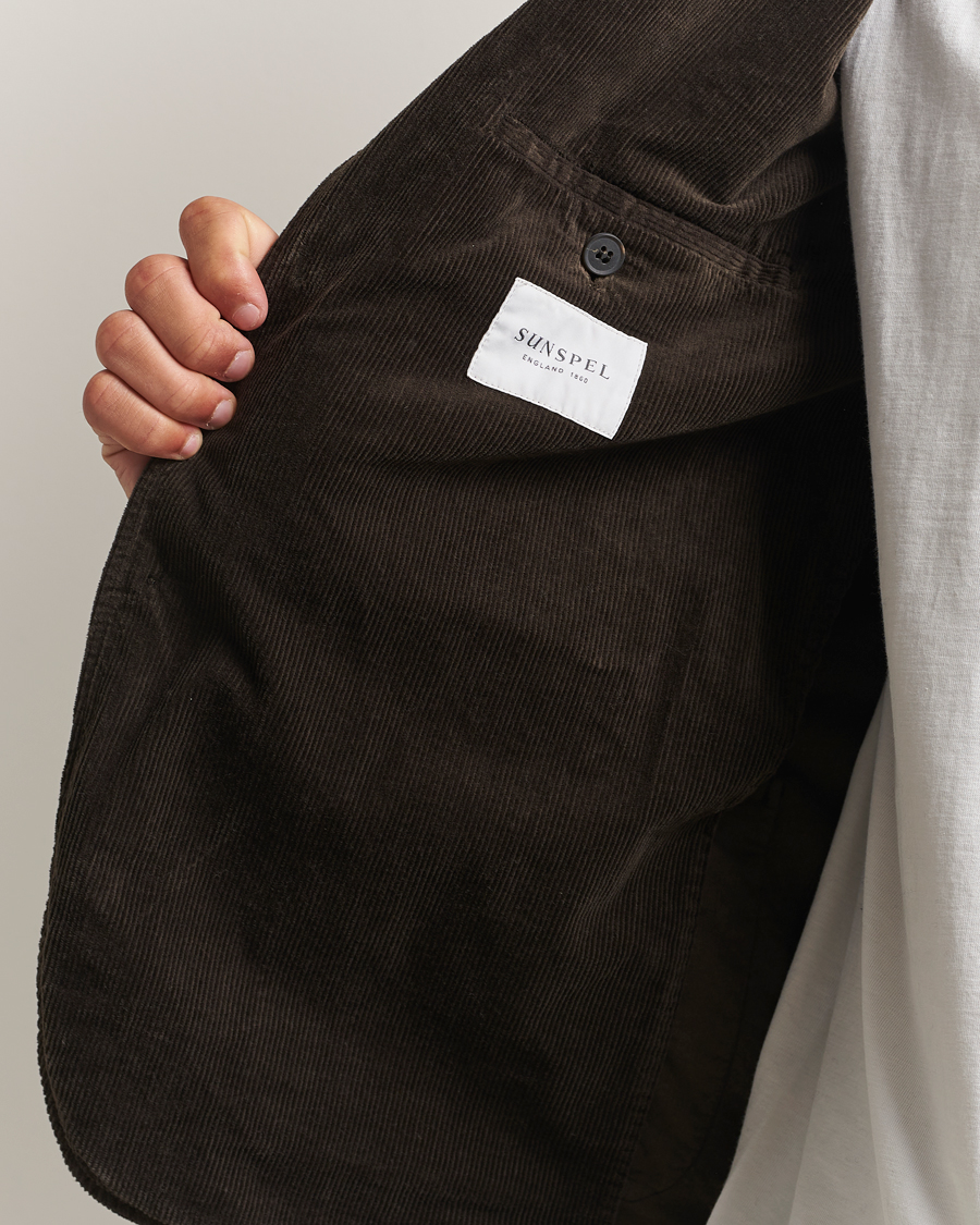 Herren | Sakkos | Sunspel | Relaxed Corduroy Blazer Coffee
