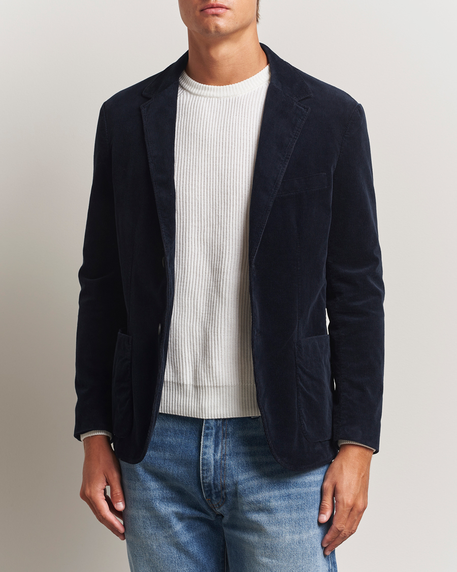 Herren | Sakkos | Sunspel | Relaxed Corduroy Blazer Navy
