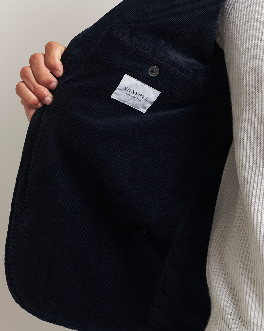 Herren | Sakkos | Sunspel | Relaxed Corduroy Blazer Navy