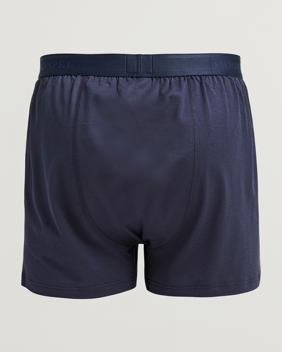 Herren | Unterwäsche | Sunspel | Superfine One Button Boxer Navy