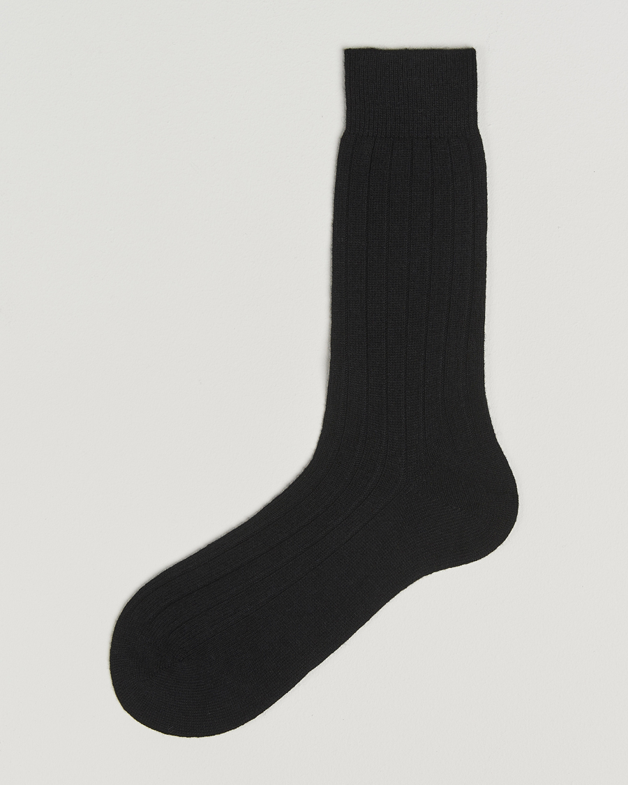 Herren | Unterwäsche | Bresciani | Wool/Cashmere Ribbed Socks Black