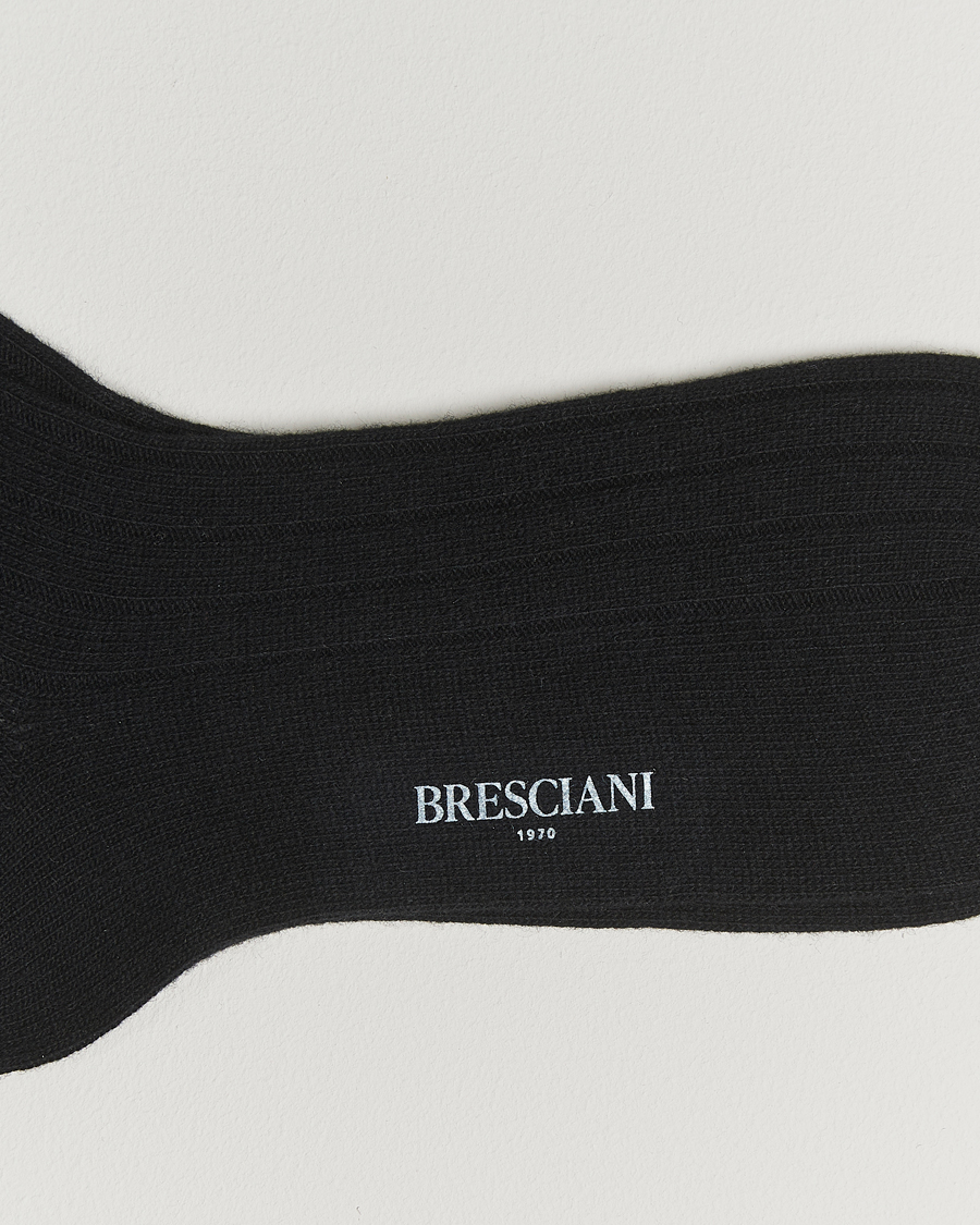 Herren | Unterwäsche | Bresciani | Wool/Cashmere Ribbed Socks Black