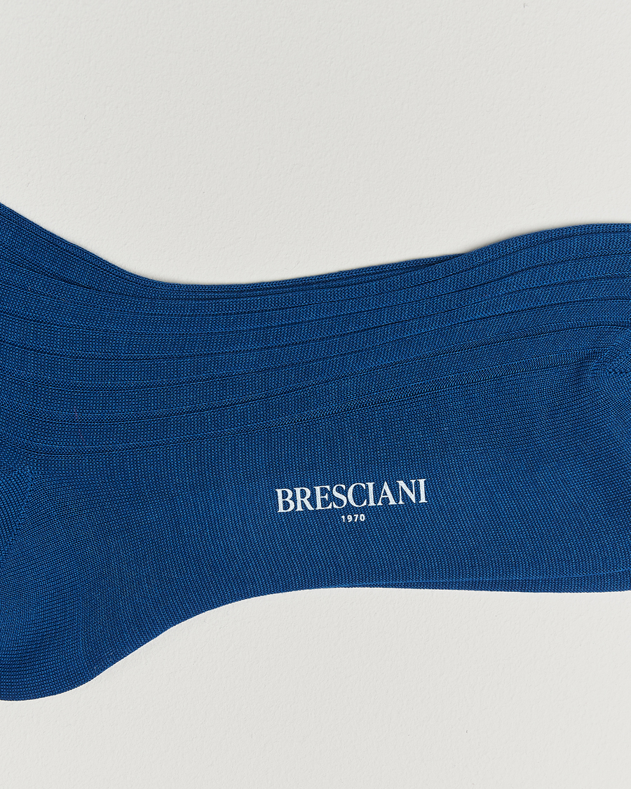 Herren | Unterwäsche | Bresciani | Cotton Ribbed Short Blue Melange