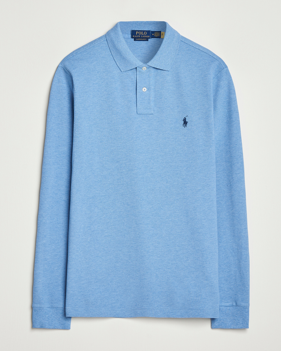Herren | Poloshirts | Polo Ralph Lauren | Custom Slim Fit Long Sleeve Polo Soft Royal Heather