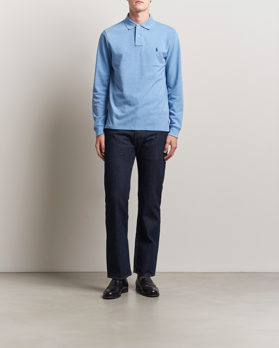Herren | Poloshirts | Polo Ralph Lauren | Custom Slim Fit Long Sleeve Polo Soft Royal Heather