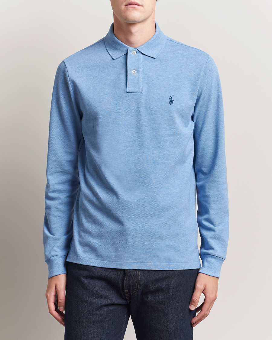 Herren | Poloshirts | Polo Ralph Lauren | Custom Slim Fit Long Sleeve Polo Soft Royal Heather