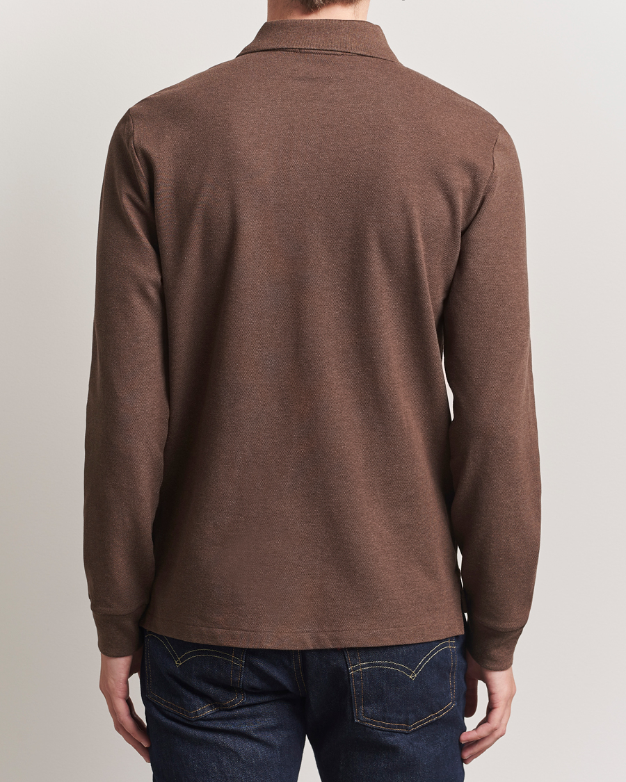 Herren | Poloshirts | Polo Ralph Lauren | Custom Slim Fit Long Sleeve Polo Nutmeg Brown Heather