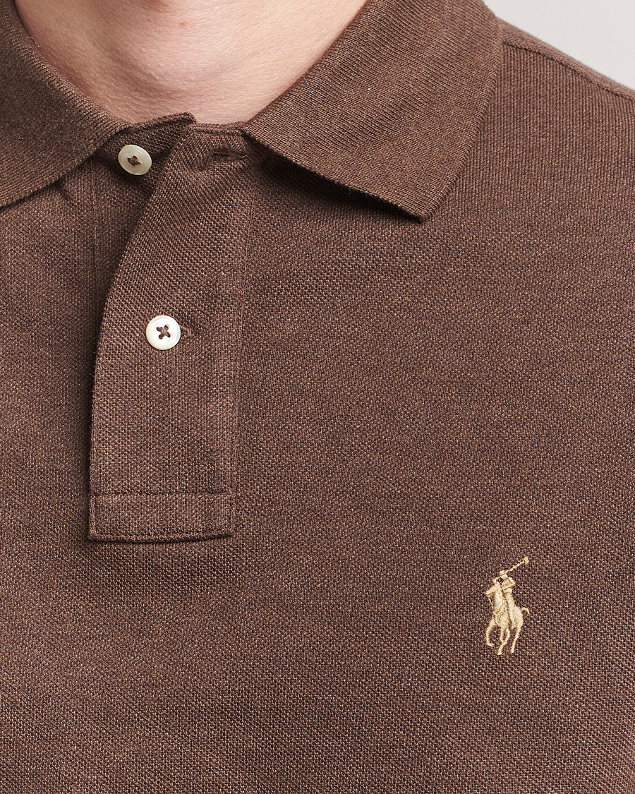 Herren | Poloshirts | Polo Ralph Lauren | Custom Slim Fit Long Sleeve Polo Nutmeg Brown Heather