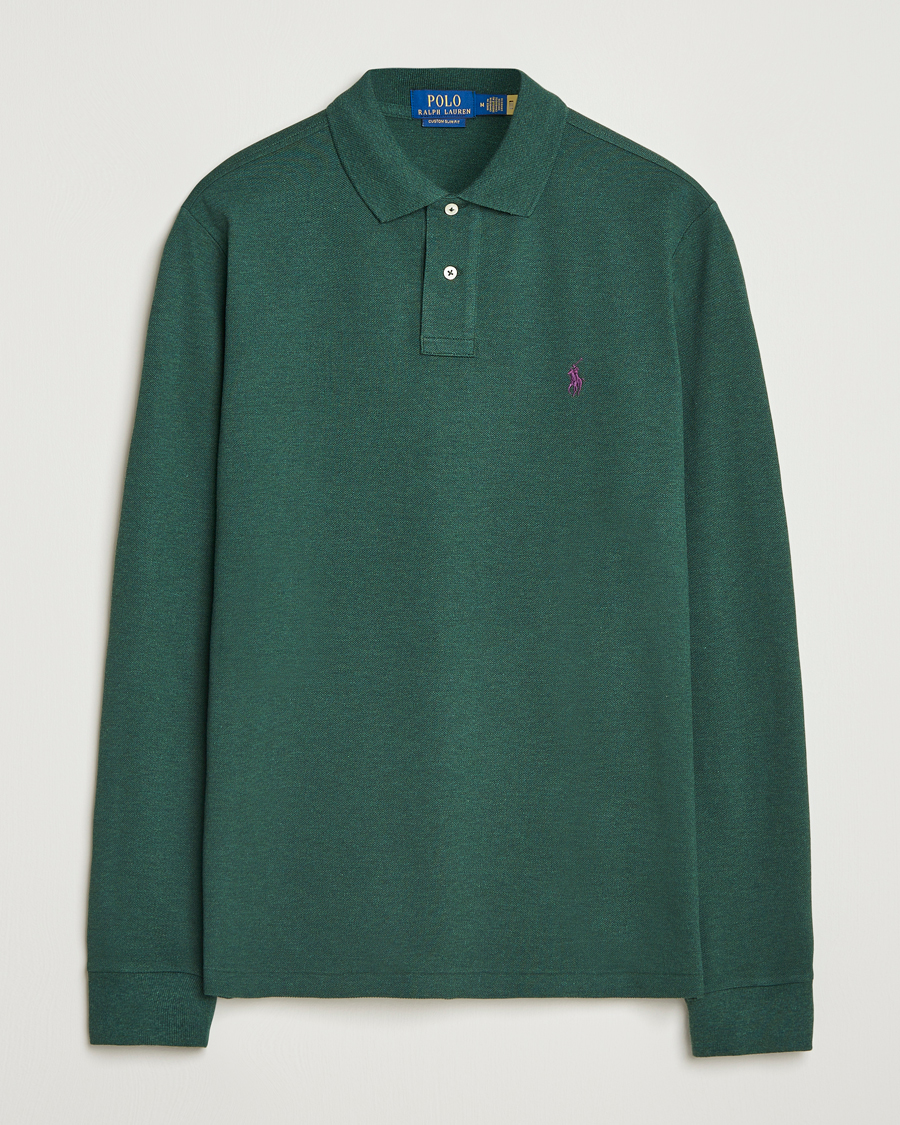 Herren | Poloshirts | Polo Ralph Lauren | Custom Slim Fit Long Sleeve Polo Scotch Pine Heather