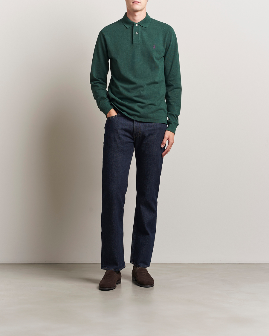 Herren | Poloshirts | Polo Ralph Lauren | Custom Slim Fit Long Sleeve Polo Scotch Pine Heather