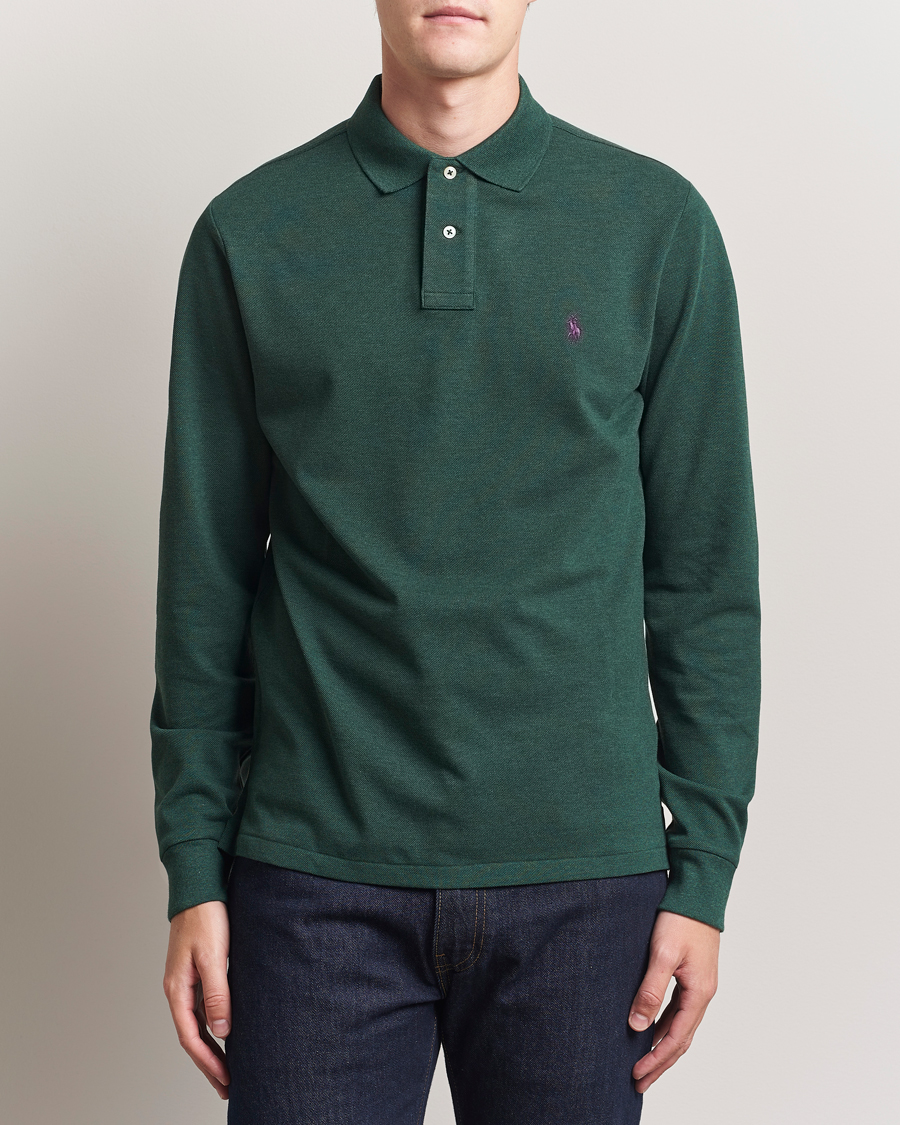 Herren | Poloshirts | Polo Ralph Lauren | Custom Slim Fit Long Sleeve Polo Scotch Pine Heather