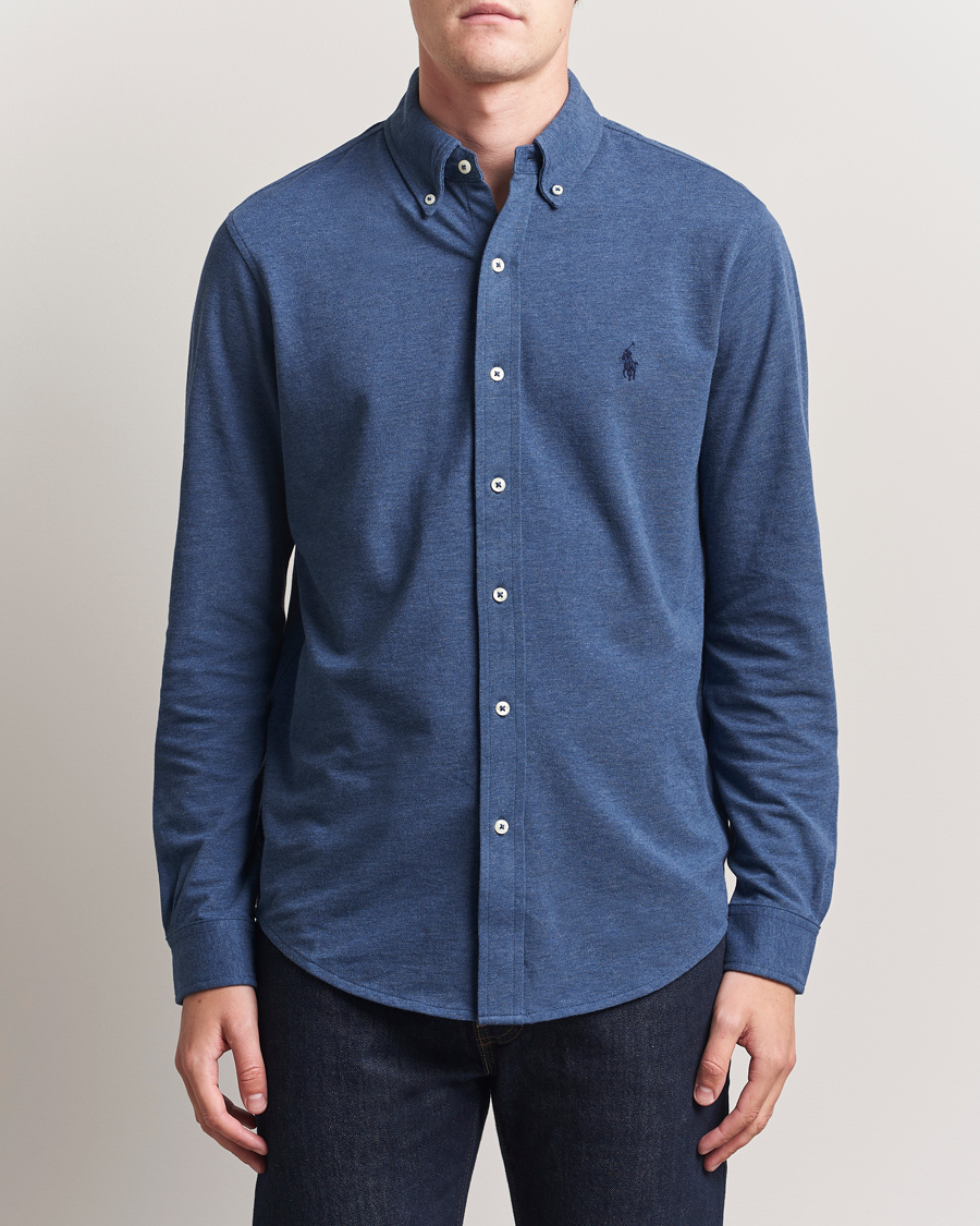 Herren | Hemden | Polo Ralph Lauren | Featherweight Mesh Shirt Derby Blue Heather