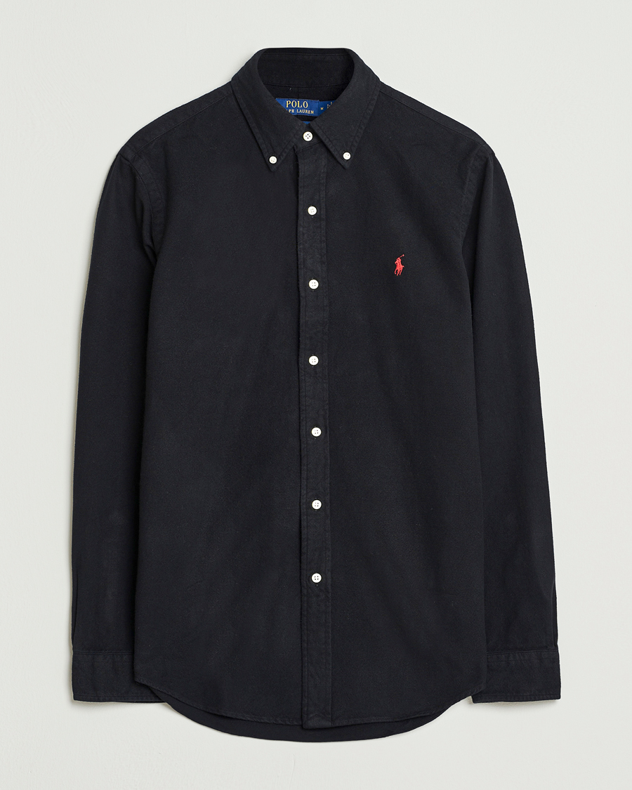 Herren | Hemden | Polo Ralph Lauren | Custom Fit Brushed Flannel Shirt Polo Black