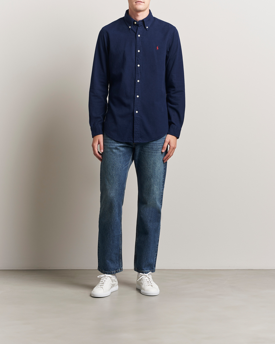 Herren | Hemden | Polo Ralph Lauren | Custom Fit Brushed Flannel Shirt Newport Navy