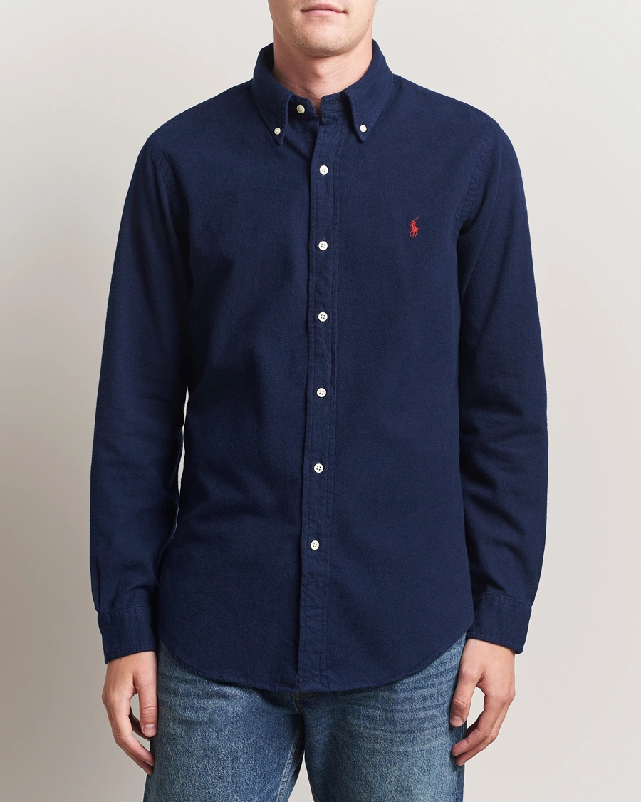 Herren | Hemden | Polo Ralph Lauren | Custom Fit Brushed Flannel Shirt Newport Navy