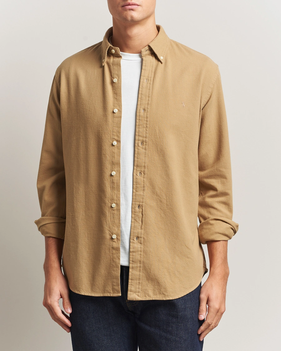 Herren | Hemden | Polo Ralph Lauren | Custom Fit Brushed Flannel Shirt RL Khaki