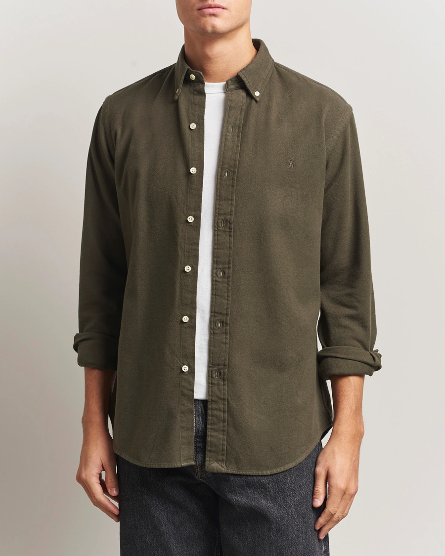 Herren | Hemden | Polo Ralph Lauren | Custom Fit Brushed Flannel Shirt Ranger Green