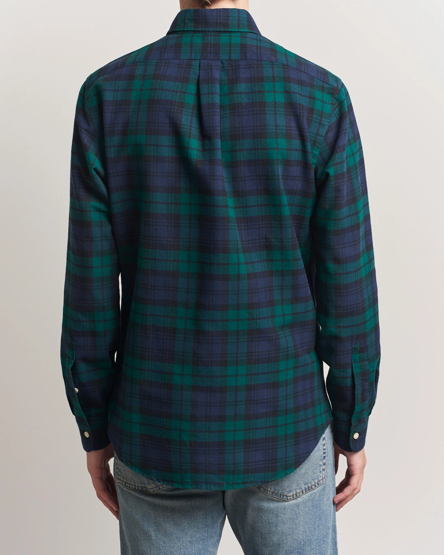 Herren | Hemden | Polo Ralph Lauren | Custom Fit Brushed Flannel Checked Shirt Navy/Green