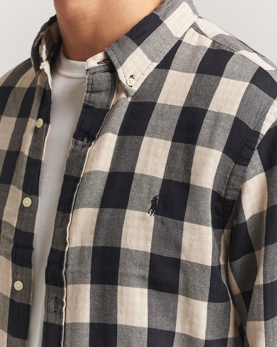 Herren | Hemden | Polo Ralph Lauren | Custom Fit Double Faced Checked Shirt Cream/Black