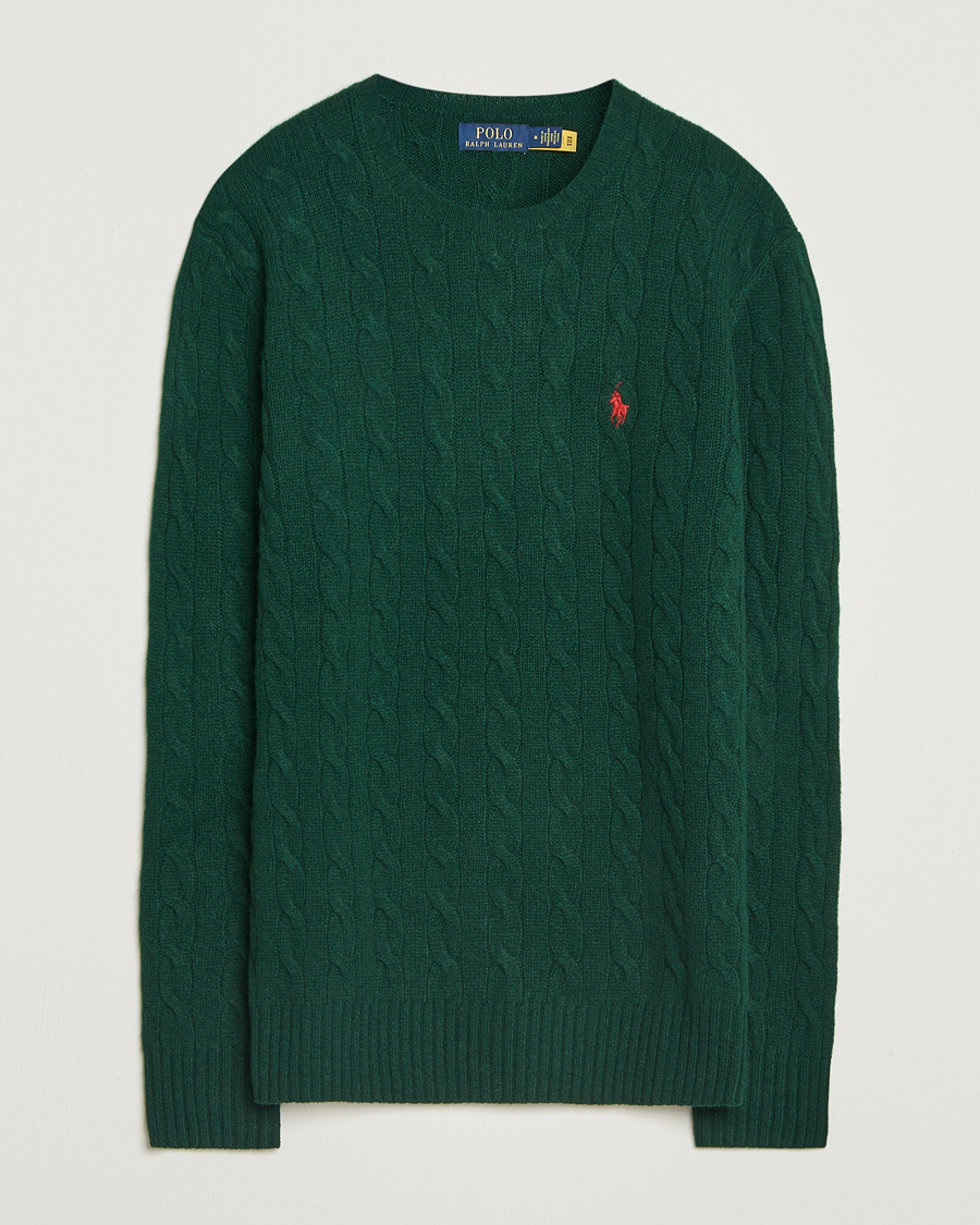 Herren | Pullover | Polo Ralph Lauren | Wool/Cashmere Cable Crew Neck Moss Agate