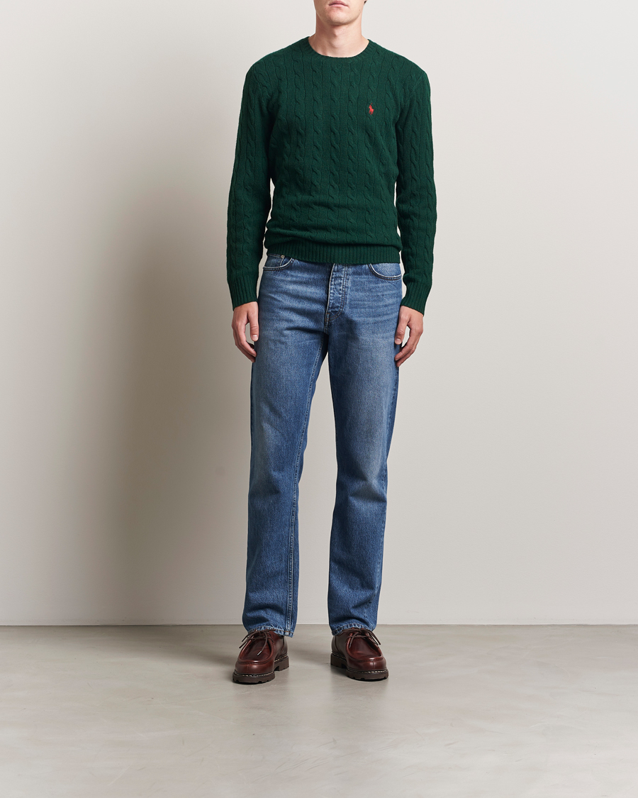 Herren | Pullover | Polo Ralph Lauren | Wool/Cashmere Cable Crew Neck Moss Agate