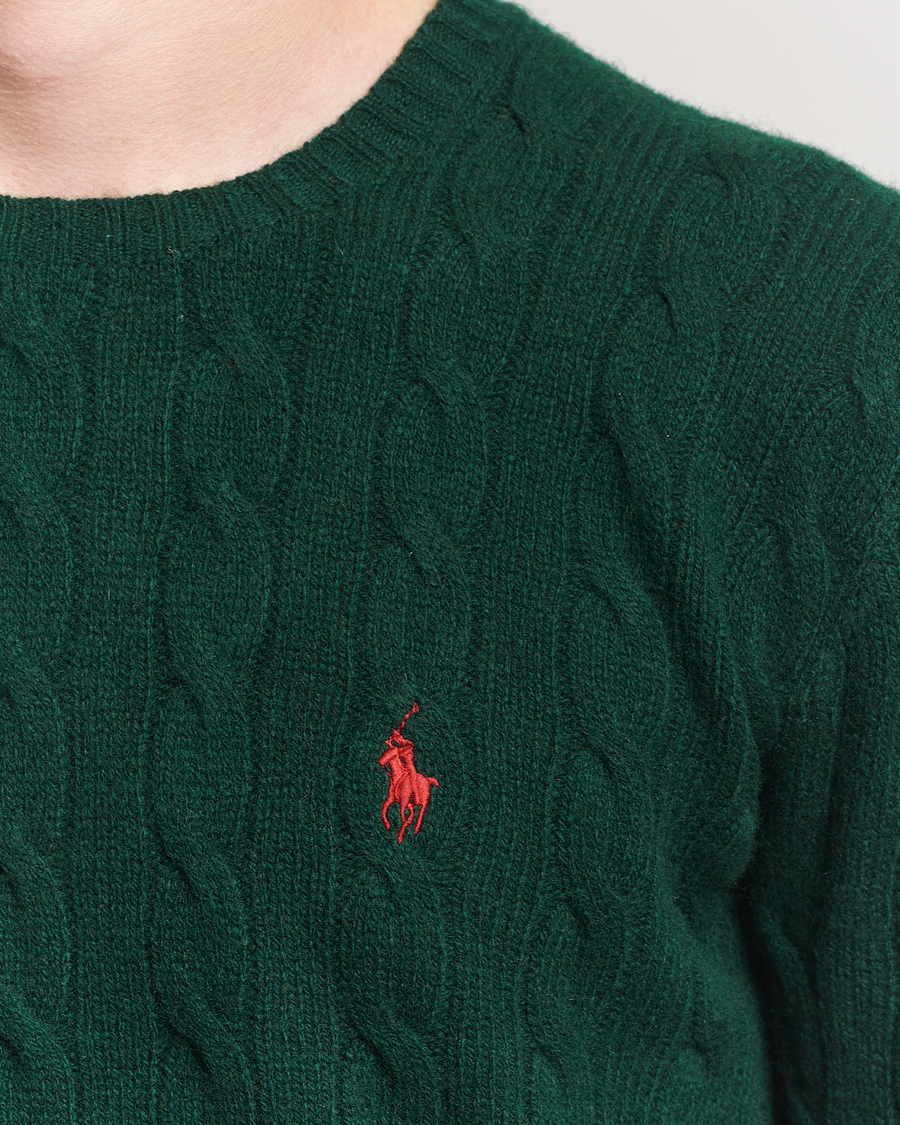 Herren | Pullover | Polo Ralph Lauren | Wool/Cashmere Cable Crew Neck Moss Agate