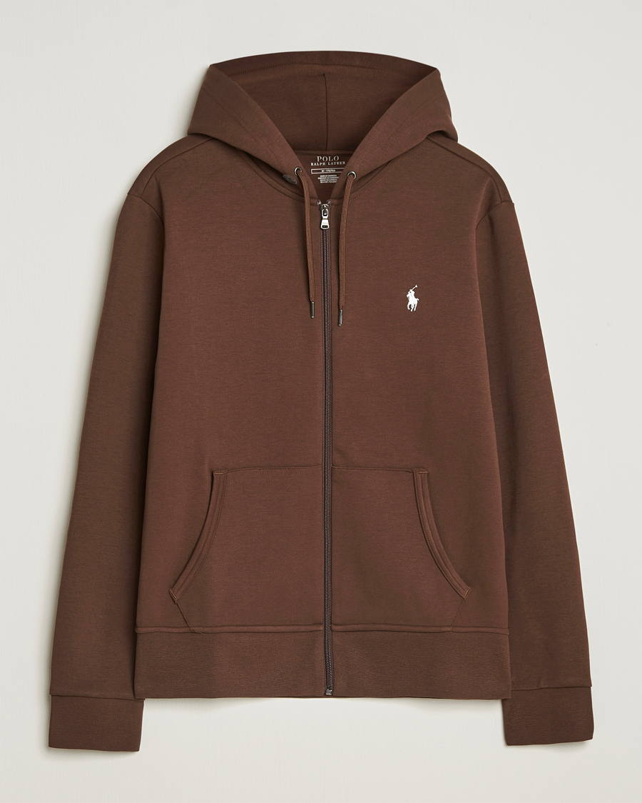 Herren | Pullover | Polo Ralph Lauren | Double Knitted Full-Zip Hoodie Branch Brown