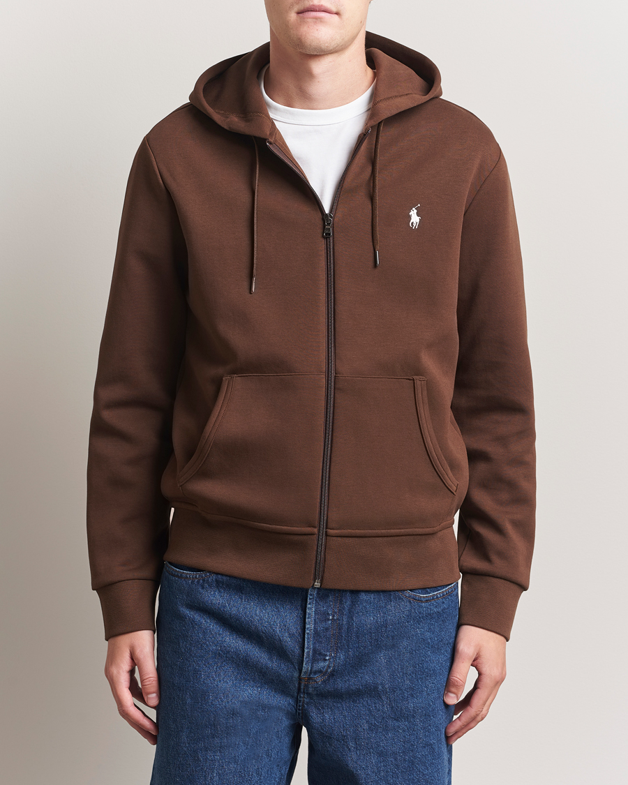 Herren | Pullover | Polo Ralph Lauren | Double Knitted Full-Zip Hoodie Branch Brown