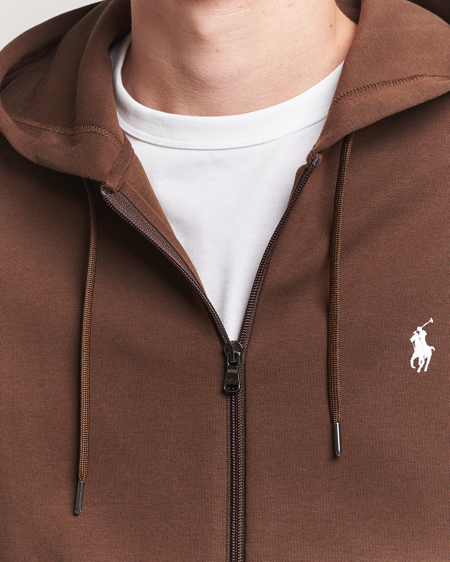 Herren | Pullover | Polo Ralph Lauren | Double Knitted Full-Zip Hoodie Branch Brown