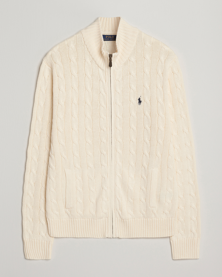 Herren | Pullover | Polo Ralph Lauren | Cotton Cable Full Zip Andover Cream
