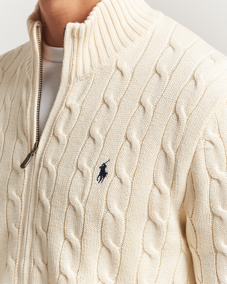 Herren | Pullover | Polo Ralph Lauren | Cotton Cable Full Zip Andover Cream