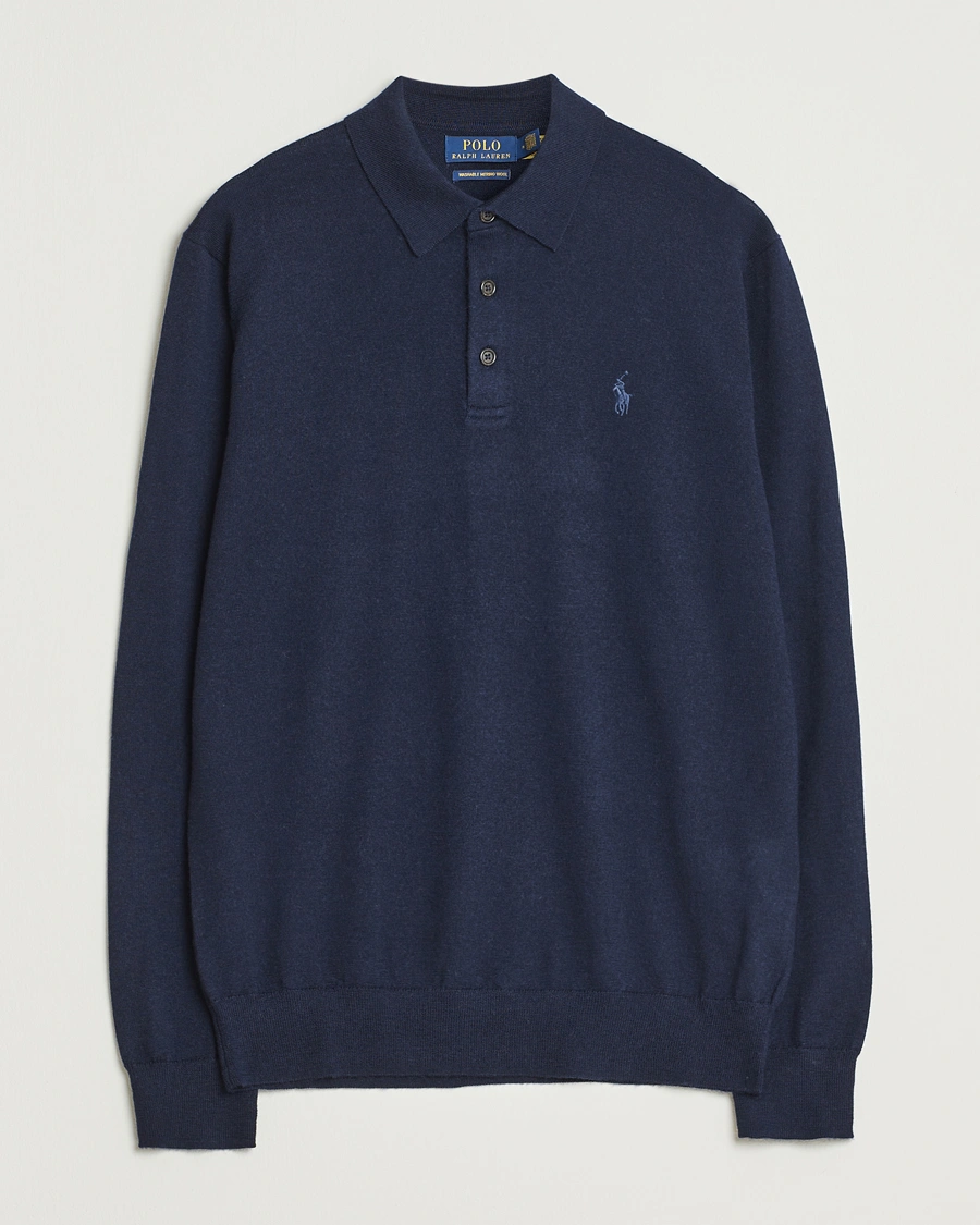 Herren | Pullover | Polo Ralph Lauren | Merino Long Sleeve Polo Hunter Navy