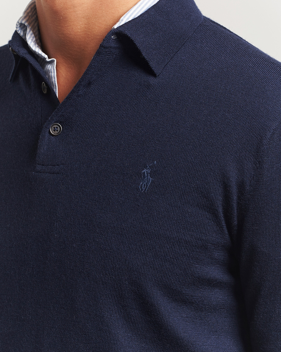 Herren | Pullover | Polo Ralph Lauren | Merino Long Sleeve Polo Hunter Navy