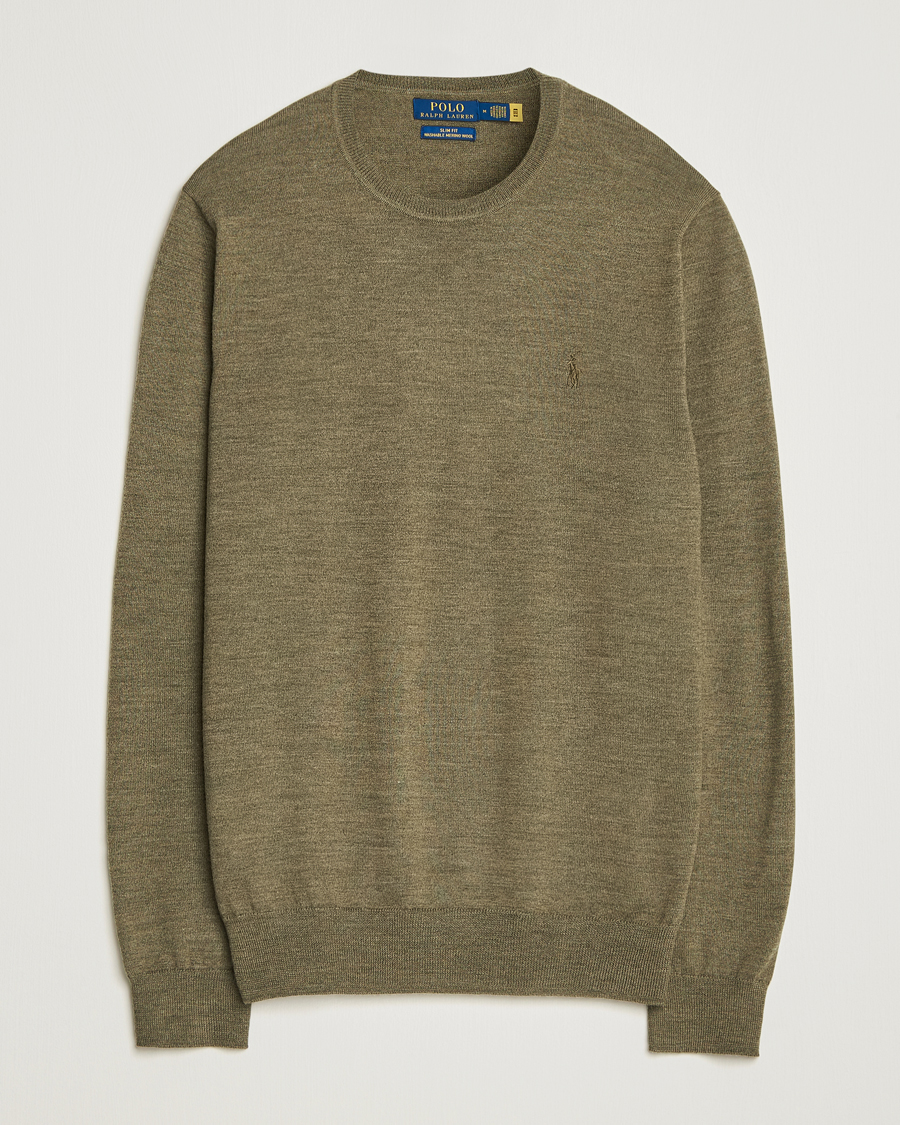 Herren | Pullover | Polo Ralph Lauren | Merino Crew Neck Pullover Cargo Olive Heather
